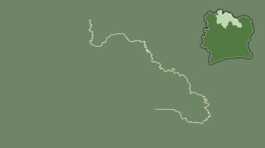 Savanes - Cote d 'Ivoire bölgesi, boşaltılmış ve izole edilmiş. Uydu