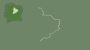 Vallee du Bandama - Cote d 'Ivoire ilçesi, boşaltılmış ve izole edilmiş. Uydu