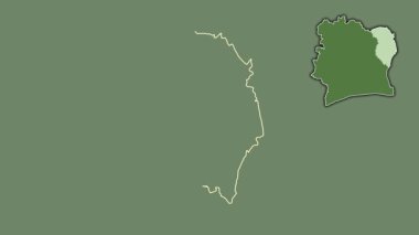 Zanzan - Cote d 'Ivoire bölgesi, boşaltılmış ve izole edilmiş. Uydu