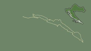 Dubrovacko-Neretvanska - Hırvatistan ilçesi, sürülmüş ve izole edilmiş. Uydu