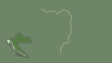 Istarska - Hırvatistan ilçesi, çıkarılmış ve izole edilmiş. Uydu