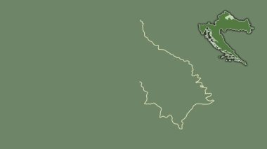 Koprivnicko-Krizevacka - Hırvatistan ilçesi, boşaltılmış ve izole edilmiş. Uydu