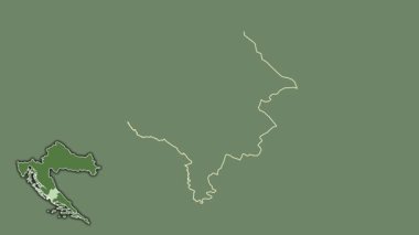 Sibensko-Kninska - Hırvatistan ilçesi, sürülmüş ve izole edilmiş. Uydu