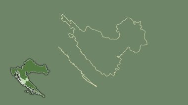 Zadarska - Hırvatistan ilçesi, çıkarılmış ve izole edilmiş. Uydu