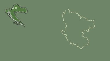 Zagrebacka - Hırvatistan ilçesi, boşaltılmış ve izole edilmiş. Uydu