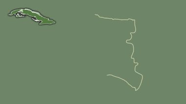 Mayabeque, Küba, soyutlanmış ve dışlanmış. Uydu