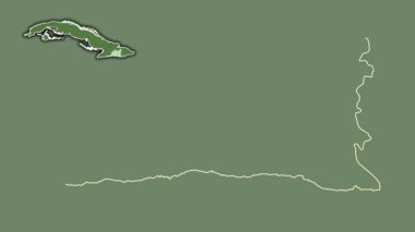 Santiago de Cuba, Küba, soyutlanmış ve dışlanmış. Uydu