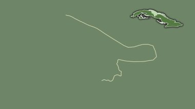 Villa Clara, Küba, soyutlanmış ve soyutlanmış. Uydu