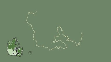 Syddanmark - Danimarka bölgesi, boşaltılmış ve izole edilmiş. Uydu