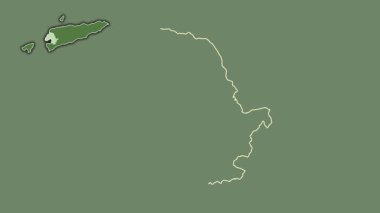 Bobonaro - Doğu Timor bölgesi, çıkarılmış ve izole edilmiş. Uydu