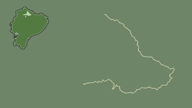 Imbabura, Ekvador, soyutlanmış ve soyutlanmış. Uydu