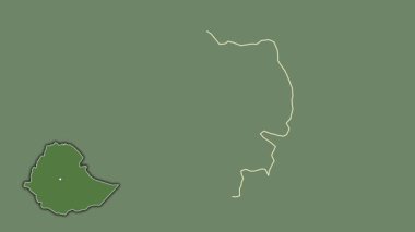 Addis Abeba, Etiyopya, soyutlanmış ve soyutlanmış. Uydu
