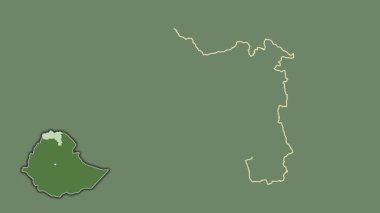 Tigray, Etiyopya, soyutlanmış ve soyutlanmış. Uydu
