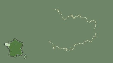 Bretagne, Fransa, sürülmüş ve izole edilmiş. Uydu