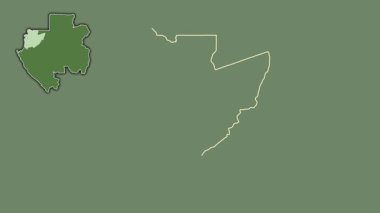 Estuaire, Gabon, soyutlanmış ve soyutlanmış. Uydu