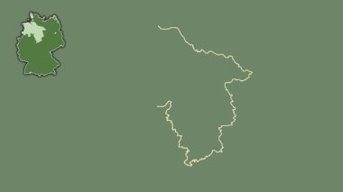 Niedersachsen, Almanya, boşaltılmış ve izole edilmiş. Uydu