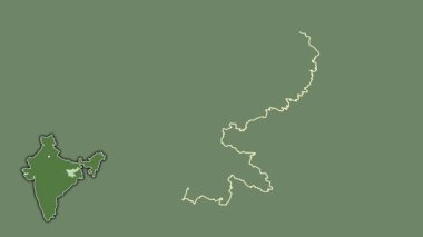 Jharkhand, Hindistan, soyutlanmış ve soyutlanmış. Uydu
