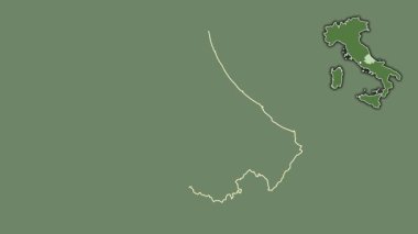 Abruzzo, İtalya, boşaltılmış ve izole edilmiş. Uydu