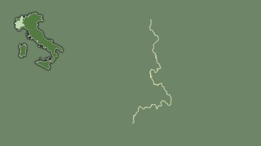 Piemonte, İtalya, soyutlanmış ve dışlanmış. Uydu