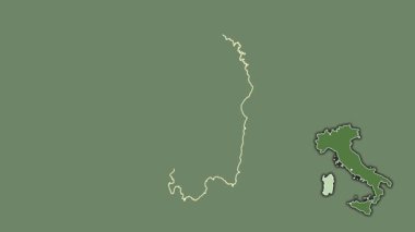 Sardegna, İtalya, boşaltılmış ve izole edilmiş. Uydu