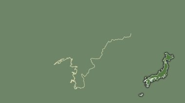 Ehime, Japonya, soyutlanmış ve soyutlanmış. Uydu