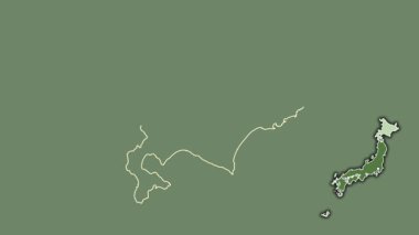 Hokkaido, Japonya, dışlanmış ve izole edilmiş. Uydu