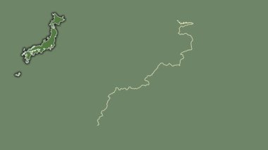 Shimane, Japonya, soyutlanmış ve dışlanmış. Uydu