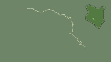 Murang 'a, Kenya, soyutlanmış ve soyutlanmış. Uydu