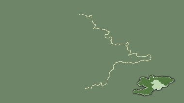 Naryn, Kırgızistan, çıkarılmış ve izole edilmiş. Uydu