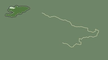 Talas, Kırgızistan, sürülmüş ve izole edilmiş. Uydu