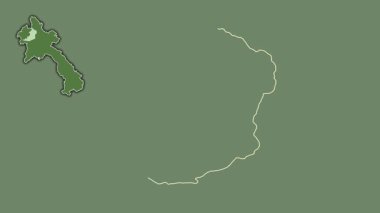 Oudomxai, Laos, soyutlanmış ve soyutlanmış. Uydu