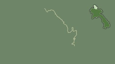 Phongsali, Laos, soyutlanmış ve soyutlanmış. Uydu