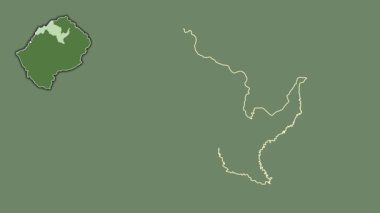 Leribe, Lesotho, soyutlanmış ve soyutlanmış. Uydu