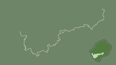 Mohale 'nin Hoek' i, Lesotho, çıkarılmış ve izole edilmiş. Uydu