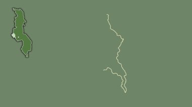 Mchinji, Malawi, soyutlanmış ve soyutlanmış. Uydu