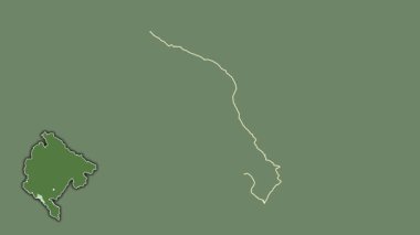 Budva, Karadağ, sürülmüş ve izole edilmiş. Uydu