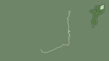 Cabo Delgado, Mozambik, çıkarılmış ve izole edilmiş. Uydu