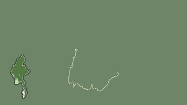 Ayeyarwady, Myanmar, soyutlanmış ve soyutlanmış. Uydu