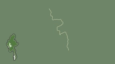 Magway, Myanmar, soyutlanmış ve soyutlanmış. Uydu