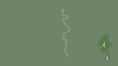 Mandalay, Myanmar, soyutlanmış ve soyutlanmış. Uydu