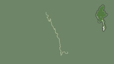 Mon, Myanmar, soyutlanmış ve soyutlanmış. Uydu