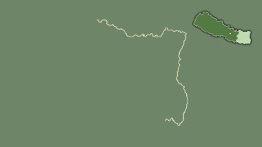 Doğu, Nepal, çıkarılmış ve izole edilmiş. Uydu