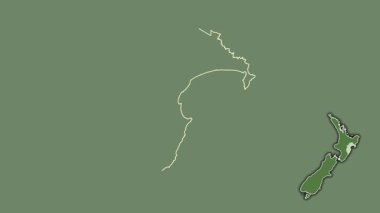 Hawke Körfezi, Yeni Zelanda, boşaltılmış ve izole edilmiş. Uydu