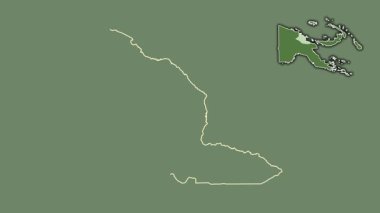 Madang, Papua Yeni Gine, soyutlanmış ve soyutlanmış. Uydu