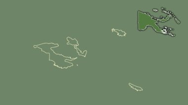 Milne Körfezi, Papua Yeni Gine, çıkarılmış ve izole edilmiş. Uydu