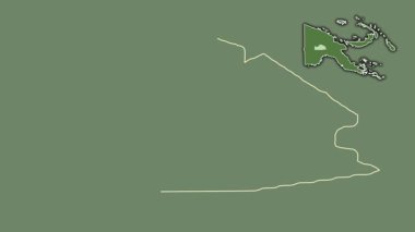 Güney İskoçya, Papua Yeni Gine, çıkarılmış ve izole edilmiş. Uydu