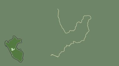 Huanuco, Peru, soyutlanmış ve soyutlanmış. Uydu