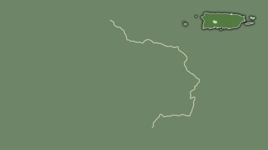 Adjuntas, Porto Riko, sürülmüş ve izole edilmiş. Uydu