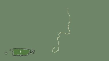 Ciales, Porto Riko, soyutlanmış ve soyutlanmış. Uydu