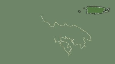 Culebra, Porto Riko, soyutlanmış ve soyutlanmış. Uydu